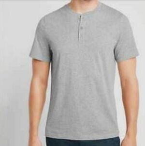 NEW William Rast Classic Henley Tshirt Pima Cotton Grey Top Mens Size Large